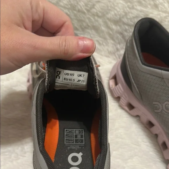 On Running Gray and Pink Sneakers - Picture 2 of 5